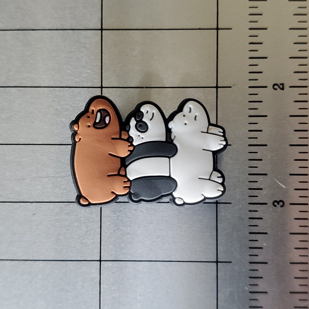 NEW! We Bare Bears Bear Stack Croc Shoe Charm
